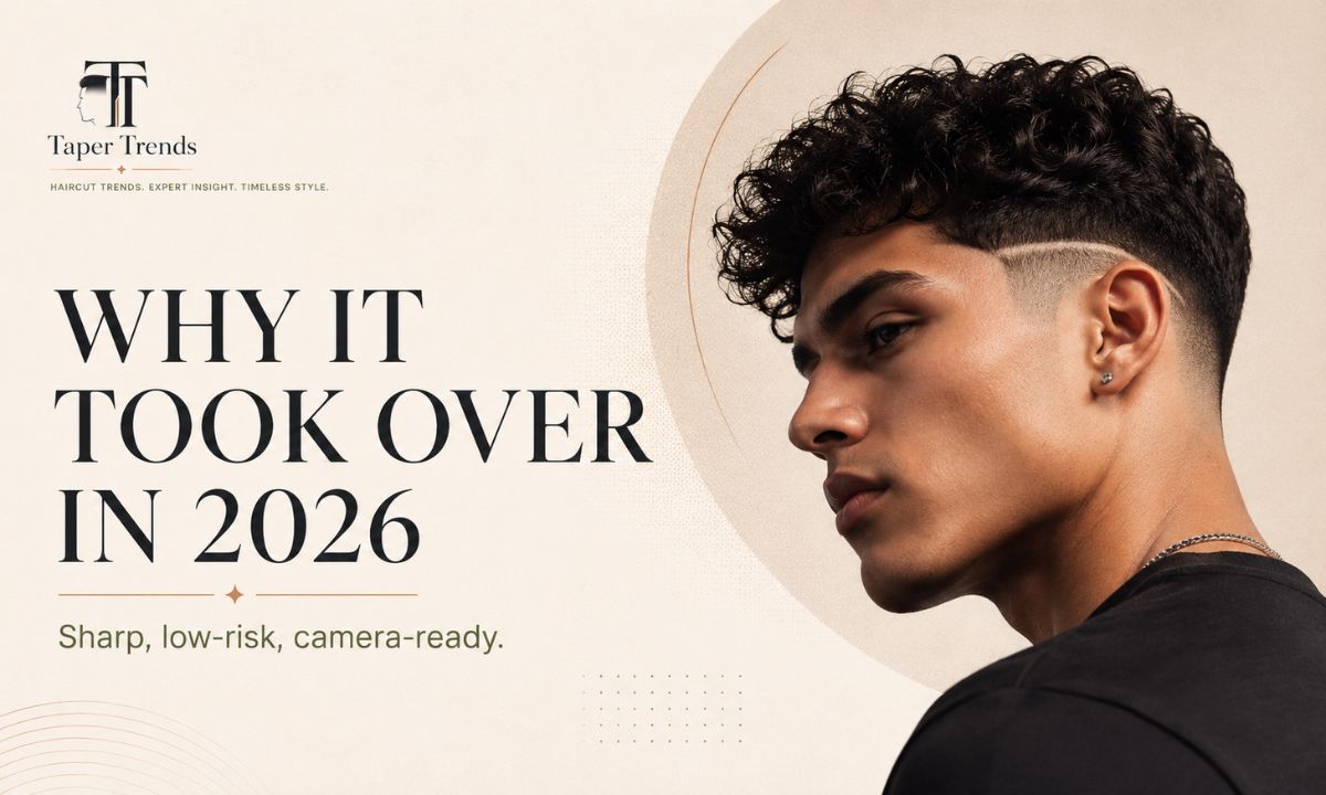 A low taper fade design photographed from the side, showing the clean line and matte, natural finish popular in 2026.