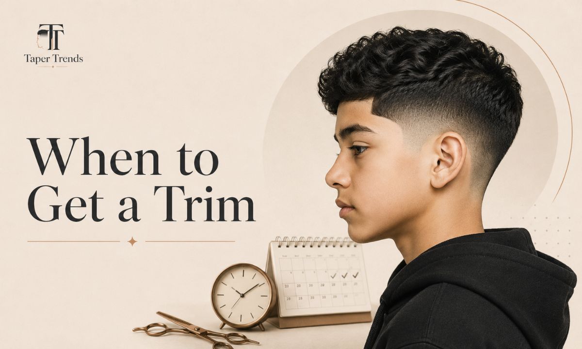 A freshly trimmed low taper fade on a boy, sharpest in the first week or two after the cut.