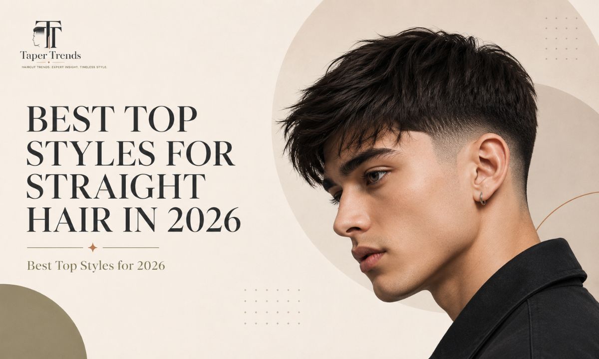 Best top styles for a low taper fade on straight hair in 2026 — classic, textured fringe, side part, middle part, quiff, and crop.