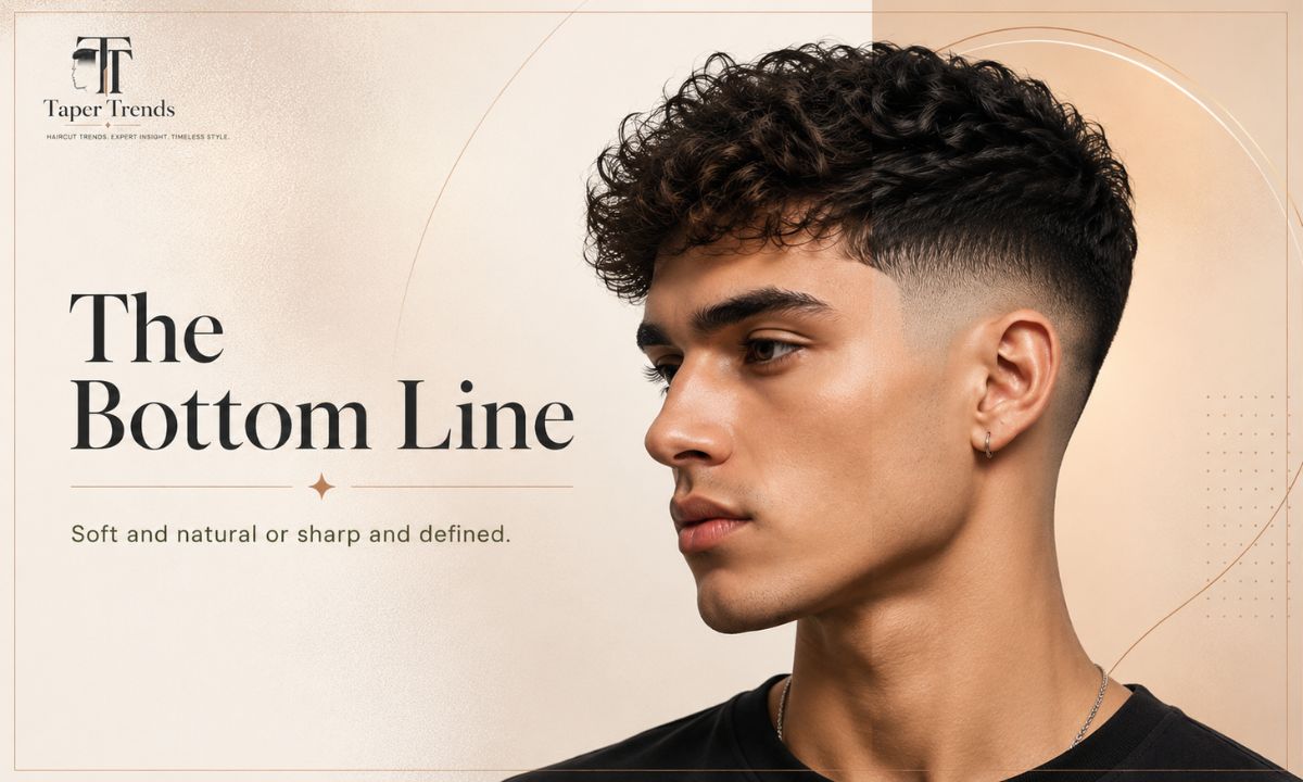 A clean finished cut illustrating the choice between a low taper and a low fade.