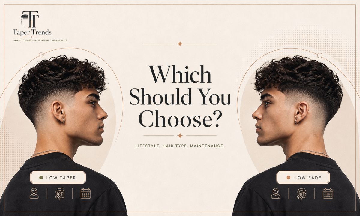 Deciding between a low taper and a low fade based on lifestyle, hair type, and how much maintenance you want.