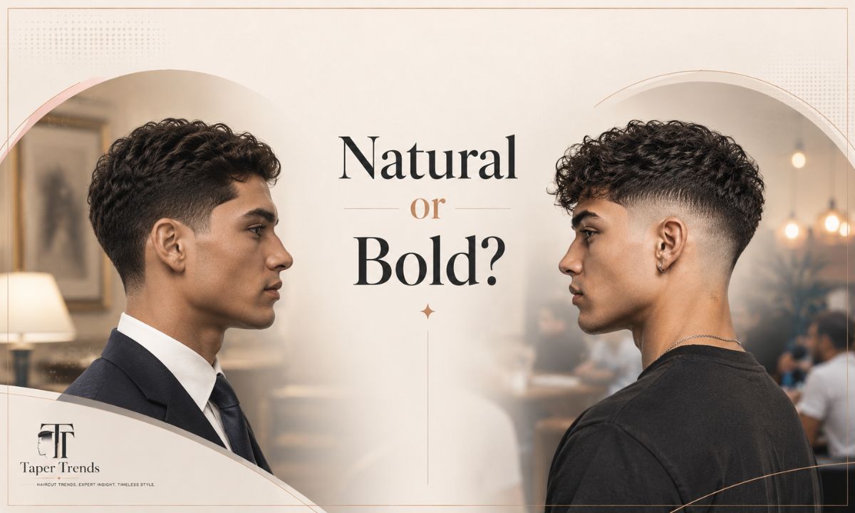 Comparison of which haircut looks more natural — a low taper blending softly versus a low fade with a defined outline.