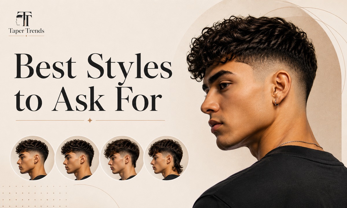 Best taper low burst fade styles — textured crop, short top, curls left long, a burst fade mullet, and a forward fringe.